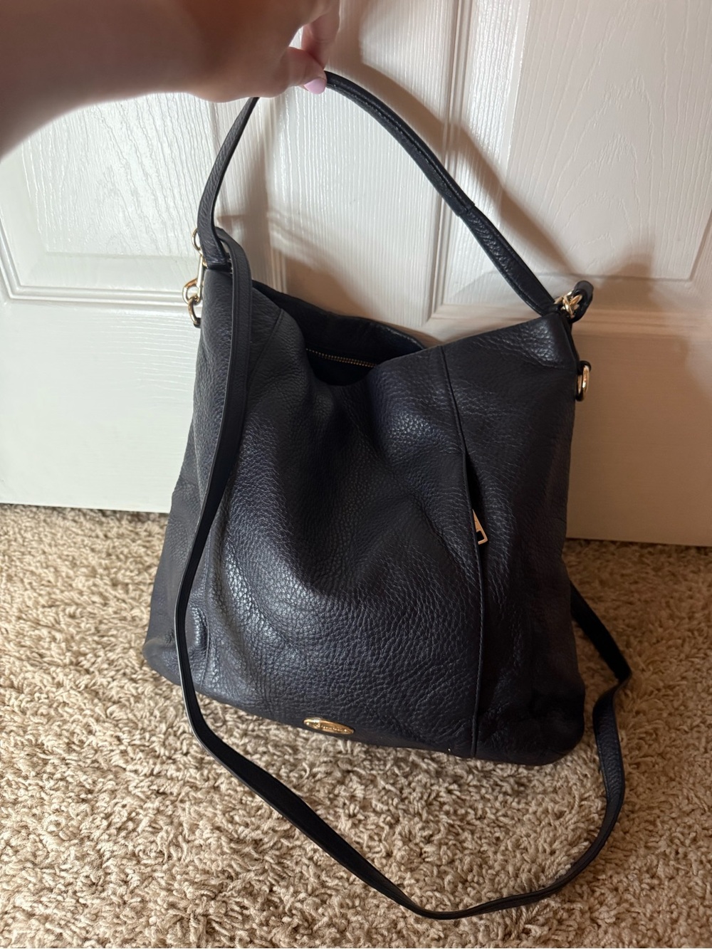 Coach Black Leather Hobo Bag